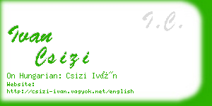 ivan csizi business card